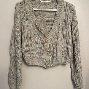 Kids' Classic Gray Knit Cardigan